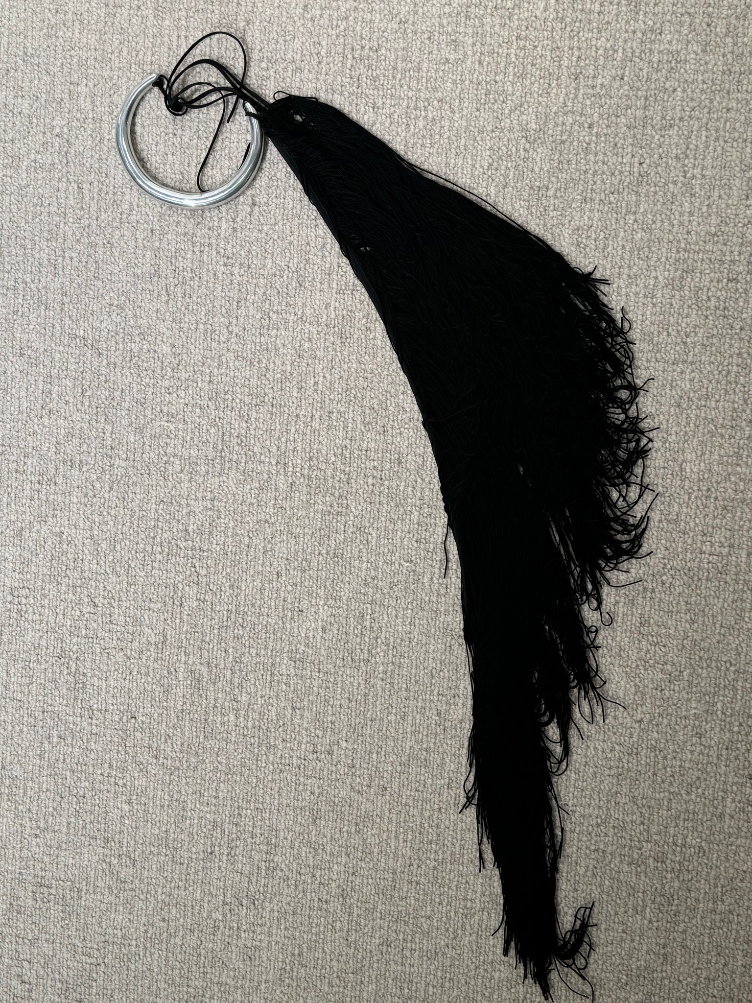 METAL COLLAR - black silk fringes